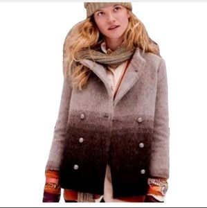 J Crew Wool Blend Horizons Ombre Peacoat Jacket